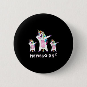 Womens cute mamacorn unicorn mom mother of 2 twins 6 cm round badge