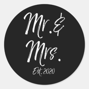 Womens Cute Matching Bride Groom Wedding Gifts Mr. Classic Round Sticker