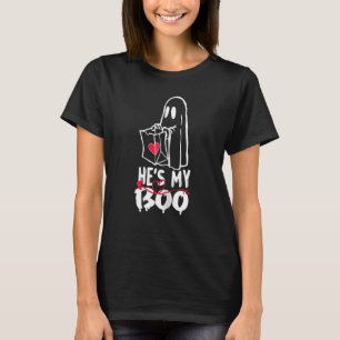 Womens Cute Matching Couples Hes My Boo Costume Ha T-Shirt