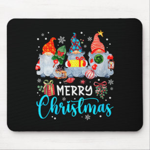 Womens Cute Merry Christmas Gnome Snowflakes Xmas  Mouse Pad
