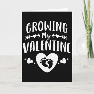 Womens Cute Mum Growing My Valentine Shirt Pregnan Card