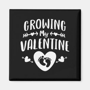 Womens Cute Mum Growing My Valentine Shirt Pregnan Magnet
