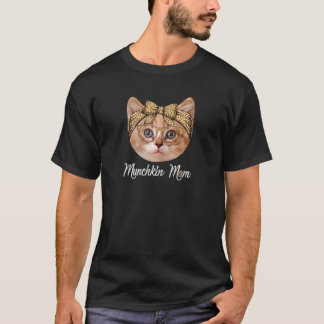 Womens Cute Munchkin Mom Leopard Cat Mom Mother's T-Shirt