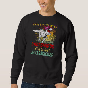 Womens Cute Nanasaurus Dinosaur Rex Flowers Mother Sweatshirt