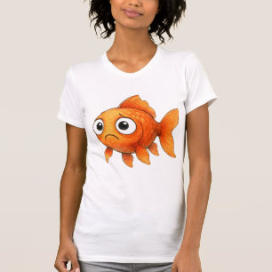 Women's Cute Orange Goldfish Graphic T-Shirt - Pla