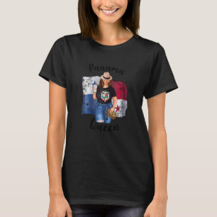 Womens Cute Panamanian Queen Loves Coffee Mom Quee T-Shirt