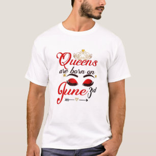 Womens Cute Queens Are Born On June 3Rd Gemini Bir T-Shirt