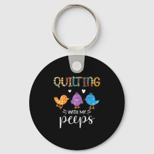 Womens Cute Quilting With My , Quilters  Key Ring