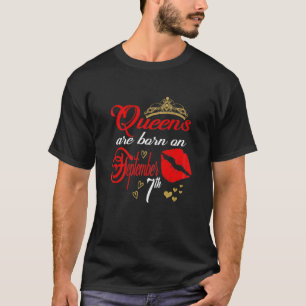 Womens Cute Red Lips Queens Are Born On September T-Shirt