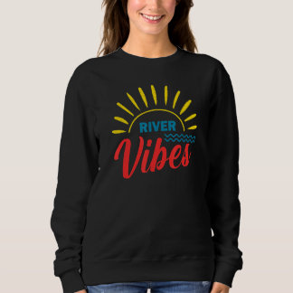 Women's Cute River Vibes Vintage Summer Family Flo Sweatshirt