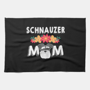 Womens Cute Schnauzer Mum Who Love Schnauzers Tea Towel