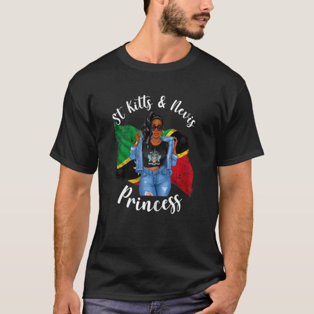Womens Cute St Kitts And Nevis Princess Proud Flag T-Shirt (Front)