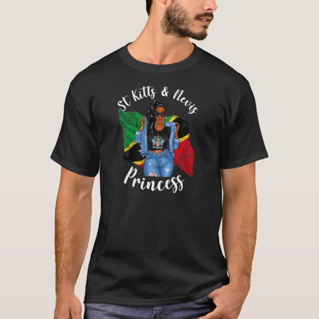 Womens Cute St Kitts And Nevis Princess Proud Flag T-Shirt (Front)
