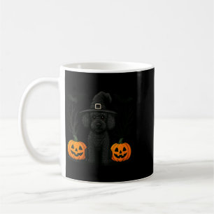 Womens Cute Witchy Black Poodle Dog Halloween Coffee Mug