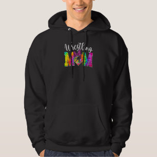 Womens Cute Wrestling Mum Tie Dye Sport Leopard M Hoodie