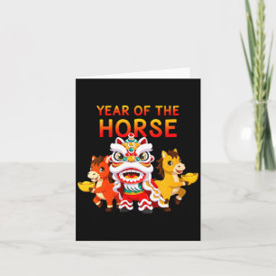 Womens Cute Year of Horse Lunar New Year 2026 Kids Card