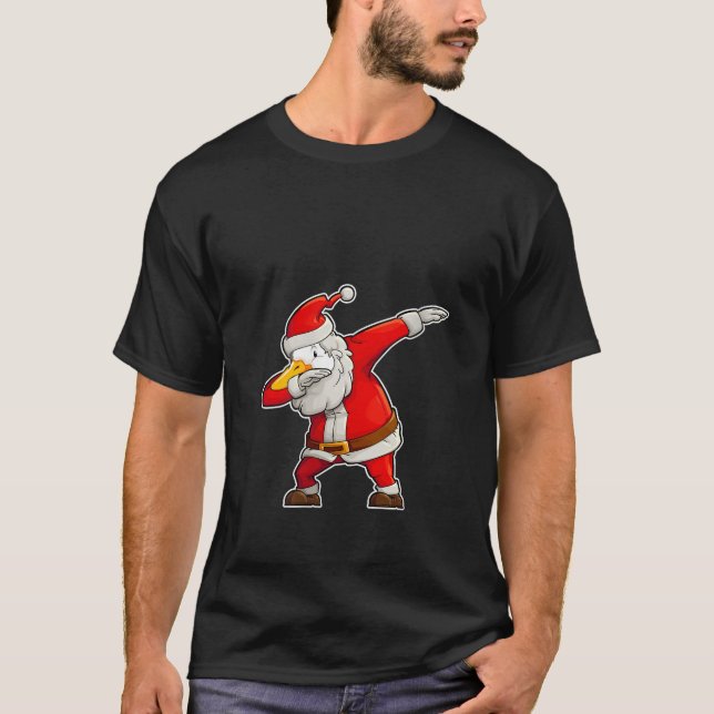 Womens Dabbing Christmas Goose Santa Claus Outfit  T-Shirt (Front)