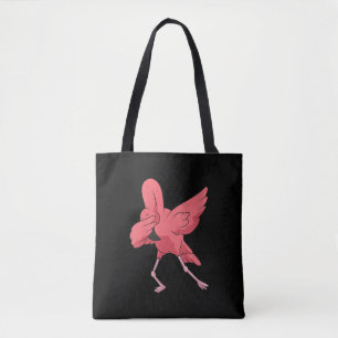 Womens Dabbing Flamingo Bird Cute Flamingo Pink Tote Bag