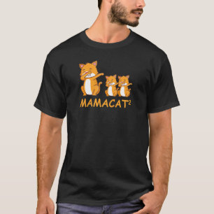 Womens Dabbing Mamacat Cat Mum of Twins T-Shirt