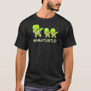 Womens Dabbing Mamaturtle Turtle Mum of Twins T-Shirt