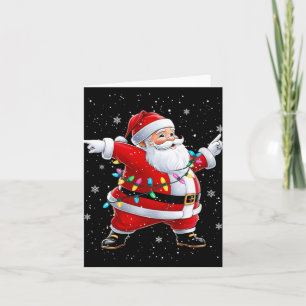 Womens Dabbing Santa Xmas Dancing Girls Boys Kids Card