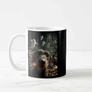 Womens Dachshund Selfie With Ghosts Haunted Forest Coffee Mug