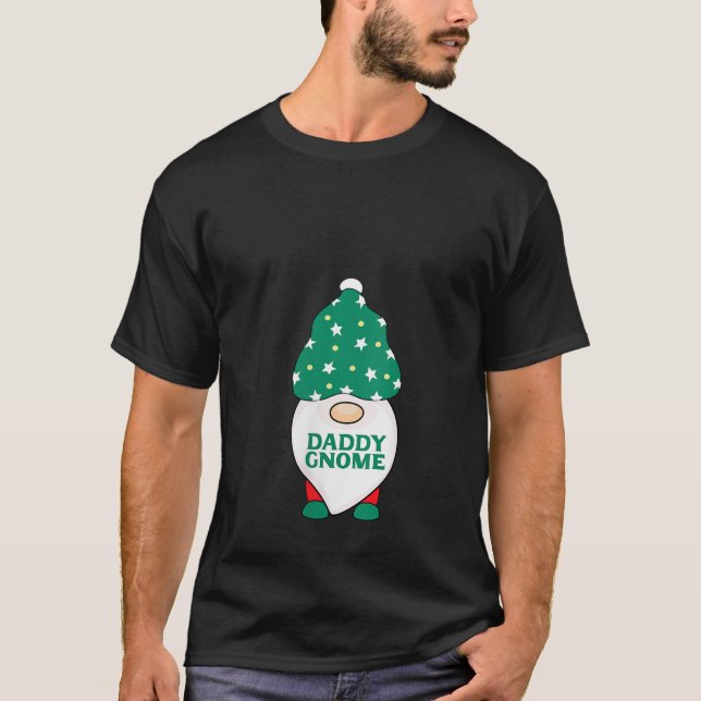 Womens Daddy Gnome Funny Gnomes Matching Christmas T-Shirt (Front)