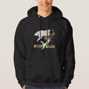 Womens Daddy Shark Autism Awareness Kid Shark Fath Hoodie