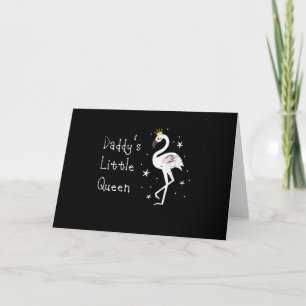 Womens Daddys Little Queen Cute Flamingo Holiday Card