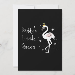 Womens Daddys Little Queen Cute Flamingo Holiday Card