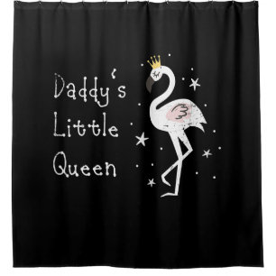 Womens Daddys Little Queen Cute Flamingo Shower Curtain