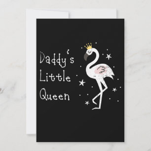 Womens Daddys Little Queen Cute Flamingo Thank You Card