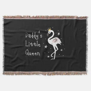 Womens Daddys Little Queen Cute Flamingo Throw Blanket
