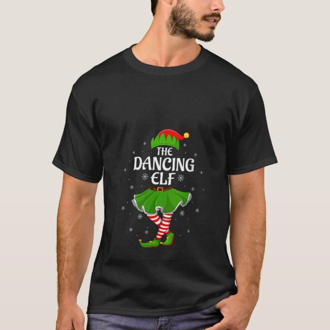 Womens Dancing Elf Christmas Family Girls Women El T-Shirt (Front)