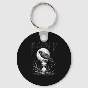 Womens Dark Gothic F-caw-f Black Crow Moon Soky Ha Key Ring