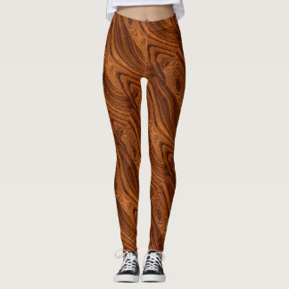 Women's Dark Wood Grain Leggings
