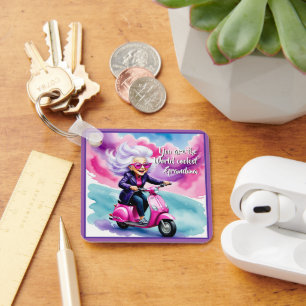 Women's Day Card - Funny Caricature 2 + your text Key Ring