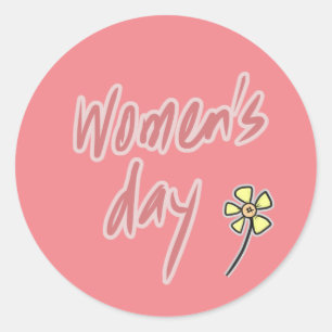 Women's Day Classic Round Sticker