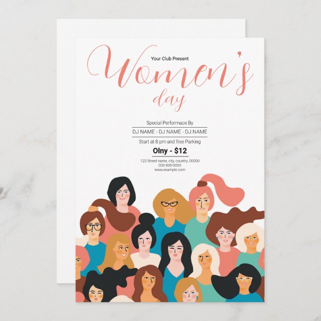 Women's Day Event Invitation Flyer Template (Front/Back)