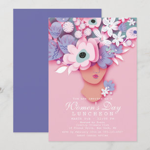 Women's Day Luncheon Modern Girly Floral Invitation