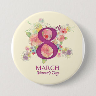 Women's Day March 8th  7.5 Cm Round Badge