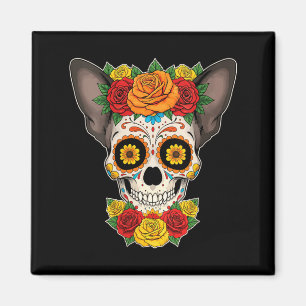 Womens Day Of The Souls Dead Day Sugarskull Dog Magnet