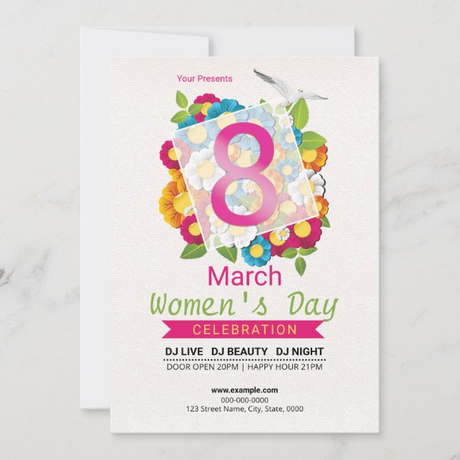 Women's Day Party Invitation Template (Front)