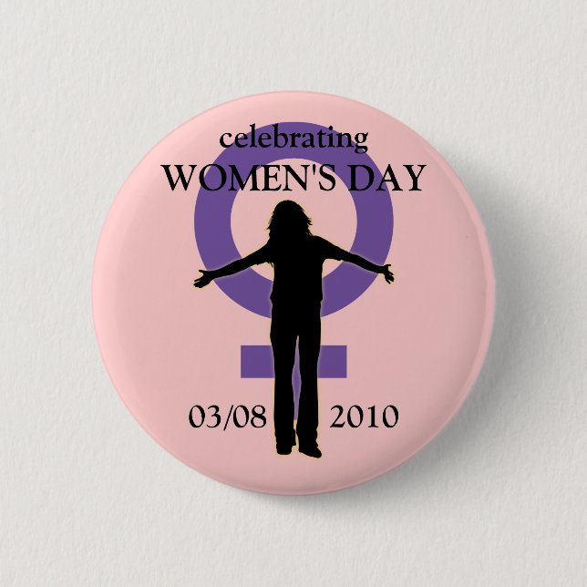 Women's Day Silhouette Button (Front)