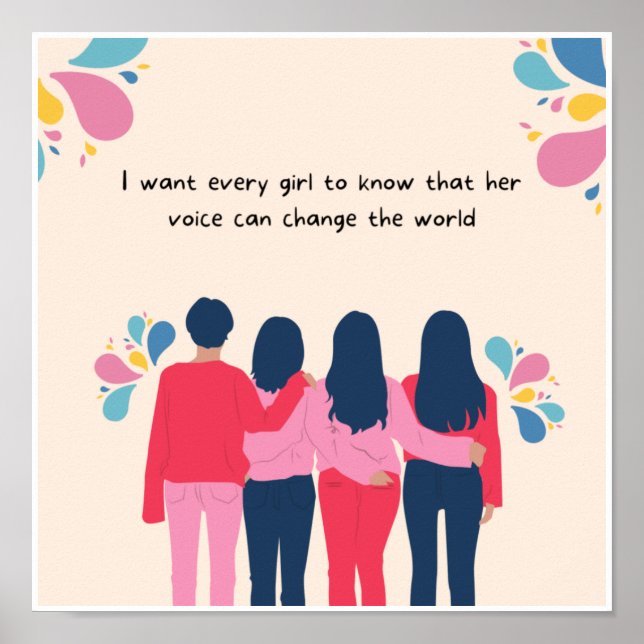Women's day Theme cute Design Poster (Front)