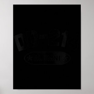 Womens Dd-214 Alumni In Black Us Military Veteran Poster