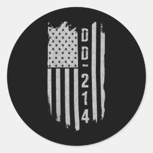 Womens Dd-214 Military Veteran Gifts V-neck Classic Round Sticker