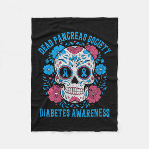 Womens Dead Pancreas Society Diabetes Awareness V- Fleece Blanket