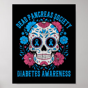 Womens Dead Pancreas Society Diabetes Awareness V- Poster
