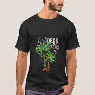 Womens Deck The Palms Tropical Hawaii Christmas Pa T-Shirt
